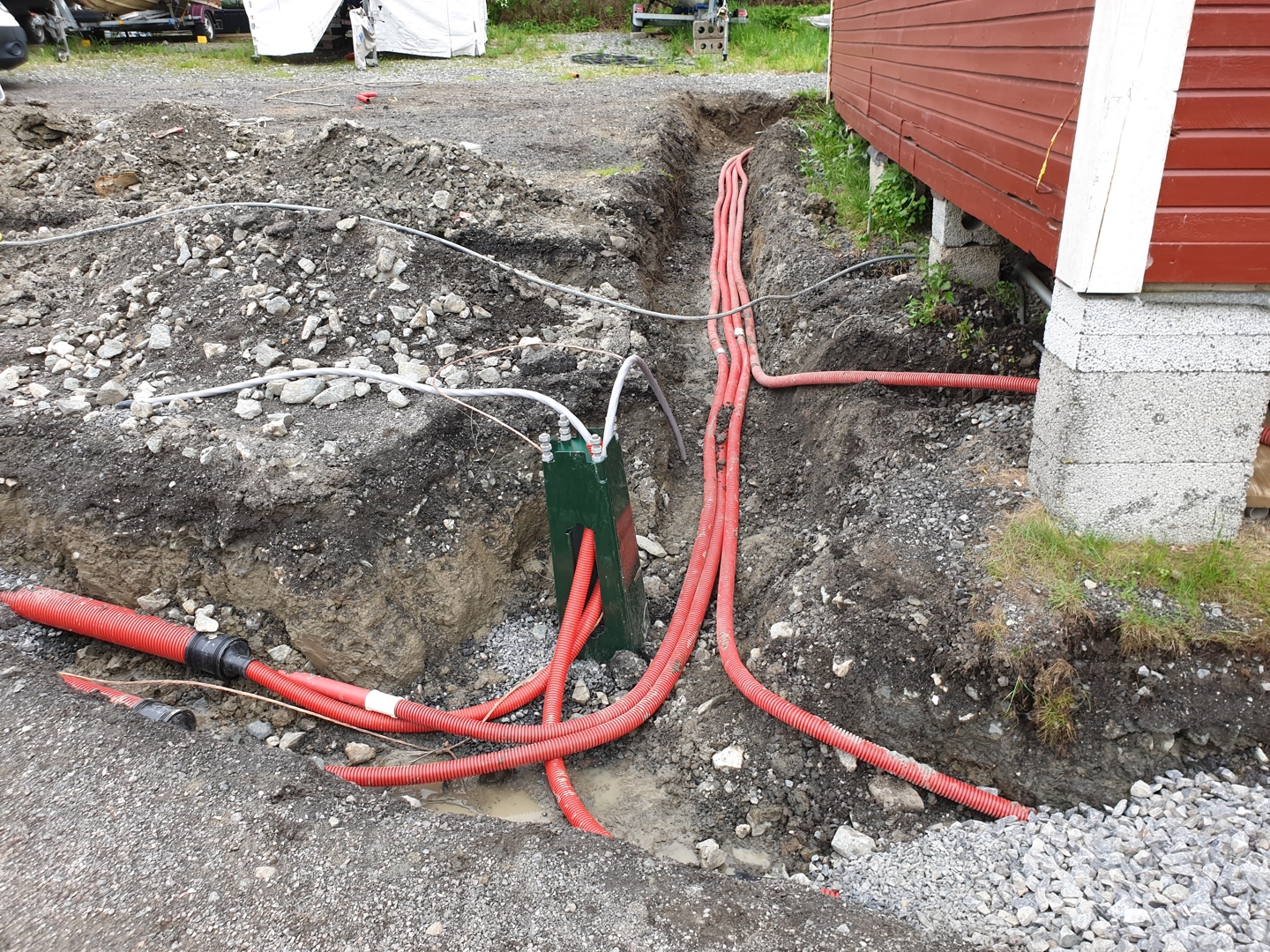 Byggearbeider på havneområdet i mai måned 2019